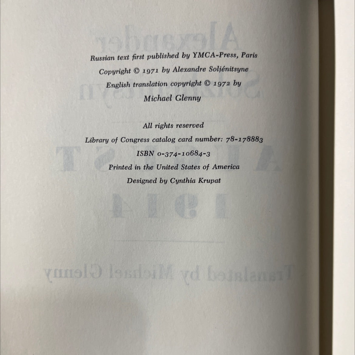 august 1914 book, by Alexander Solzhenitsyn, 1972 Hardcover image 3