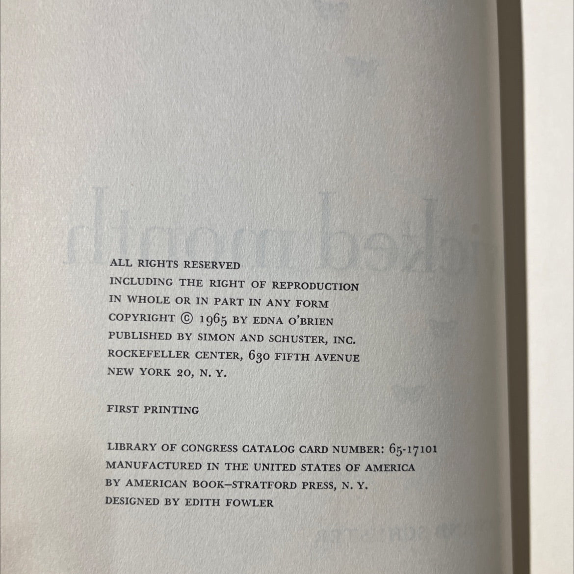 august is a wicked month book, by EDNA O'BRIEN, 1965 Hardcover image 3