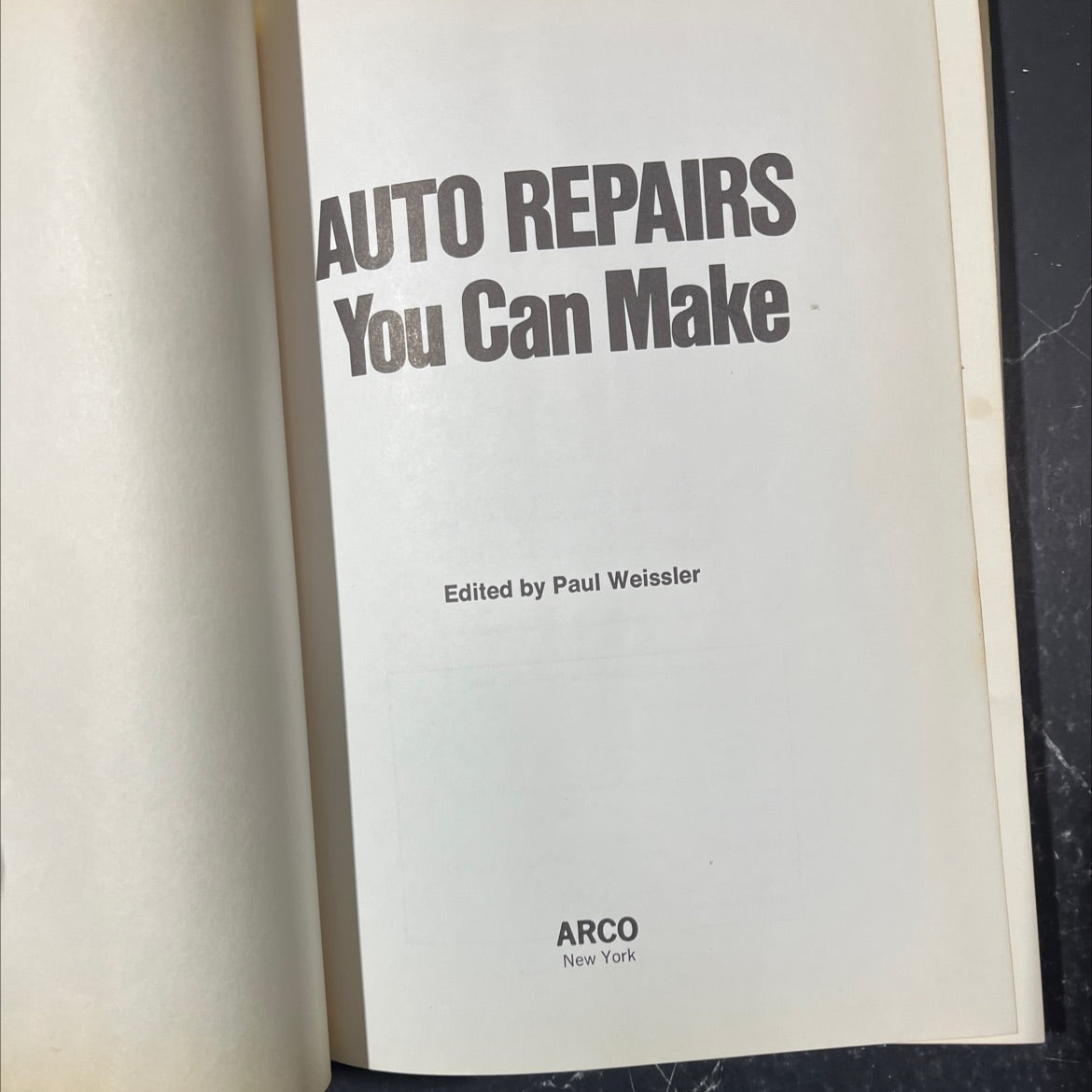auto repairs you can make book, by Paul Weissler, 1977 Hardcover image 2