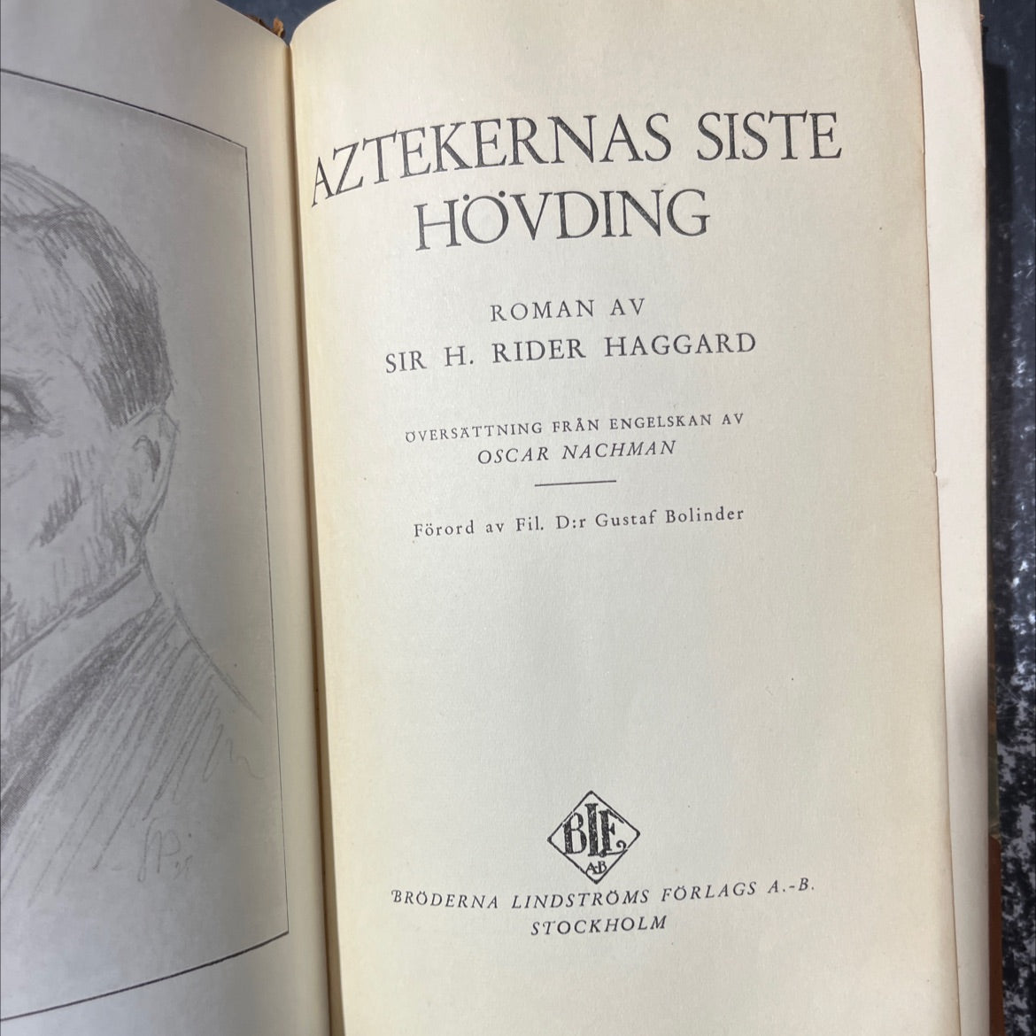 aztekernas siste hövding book, by sir h. rider haggard, 1928 Leather image 2