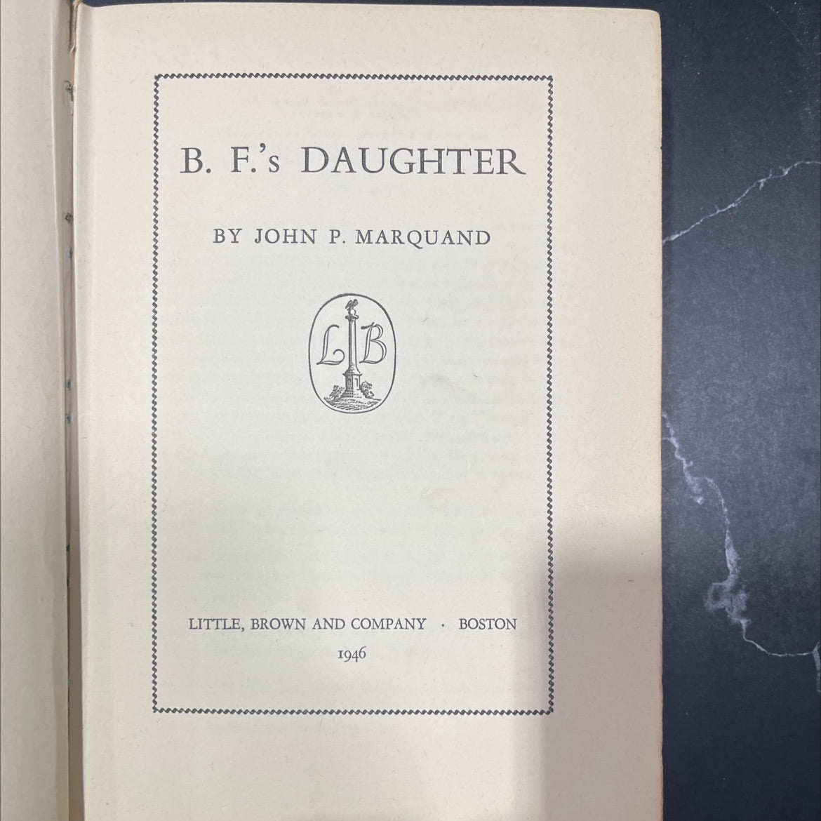 b. f.'s daughter book, by john p. marquand, 1946 Hardcover image 2