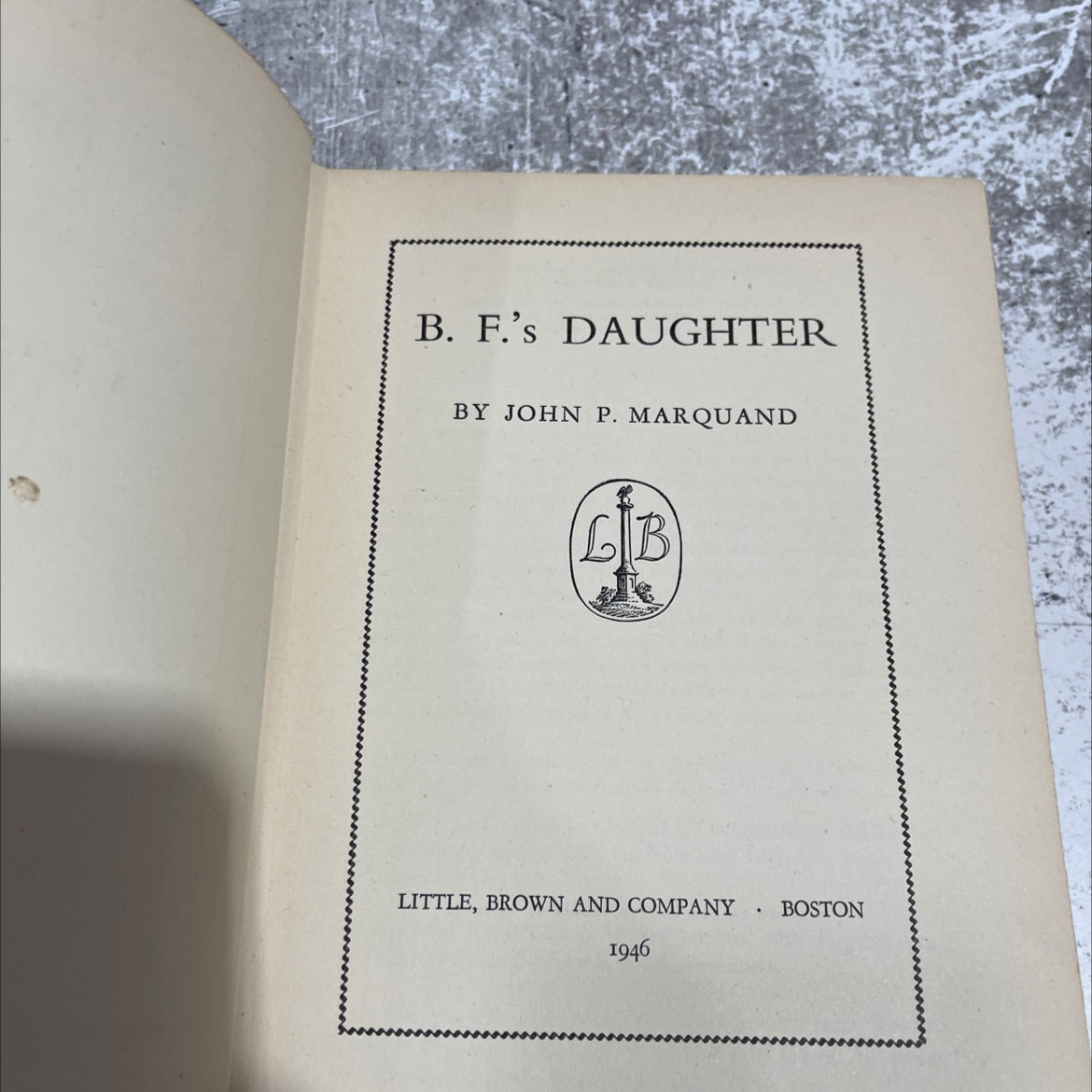 b. f.'s daughter book, by john p. marquand, 1946 Hardcover image 2