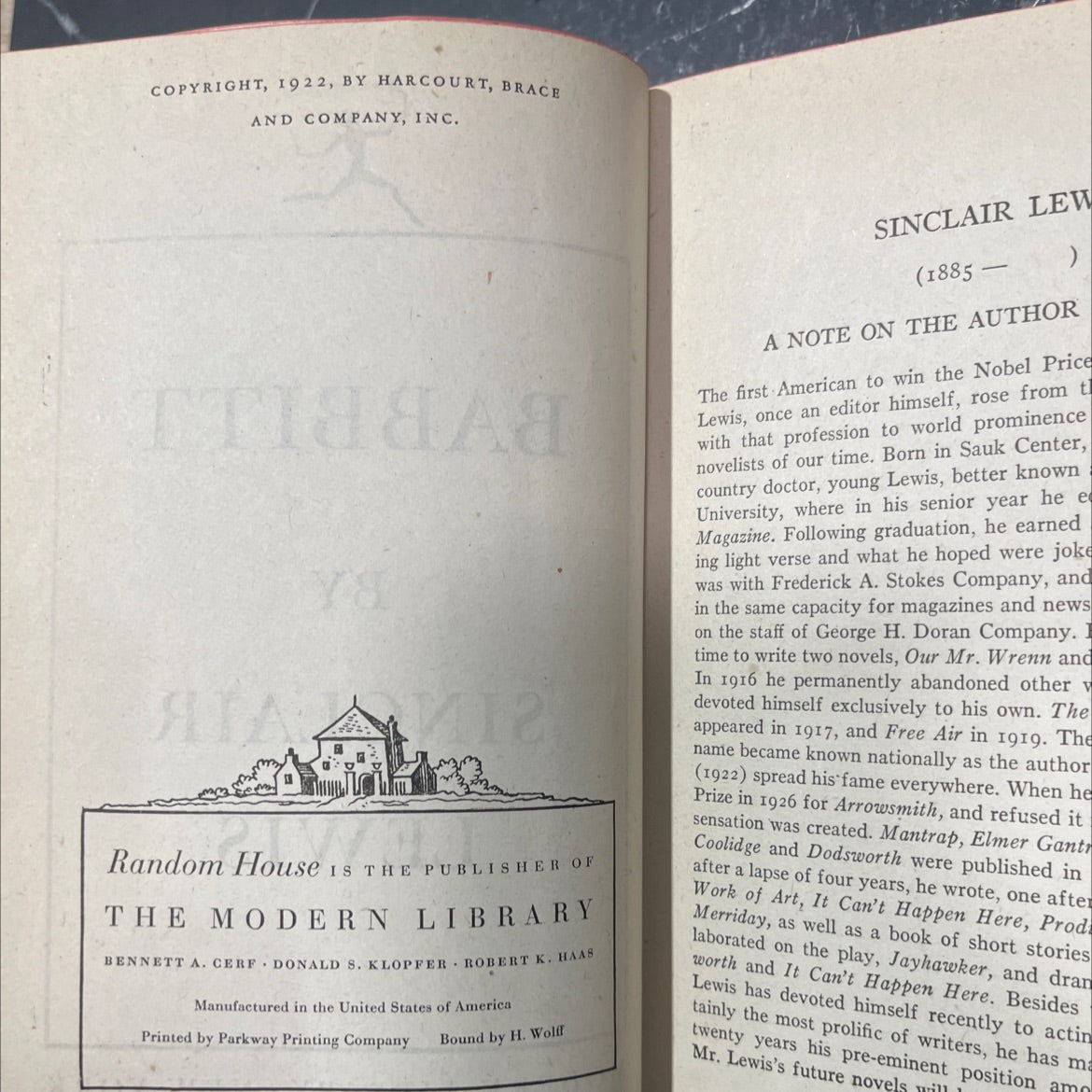 babbitt book, by sinclair lewis, 1922 Hardcover image 3