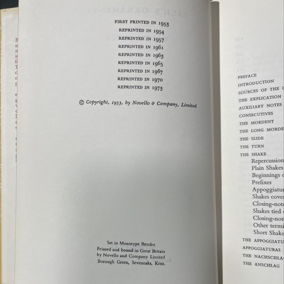 bach's ornaments book, by walter emery, 1970 Hardcover image 3