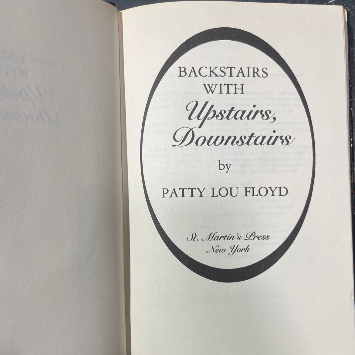 backstairs with upstairs, downstairs book, by patty lou floyd, 1988 Hardcover image 2