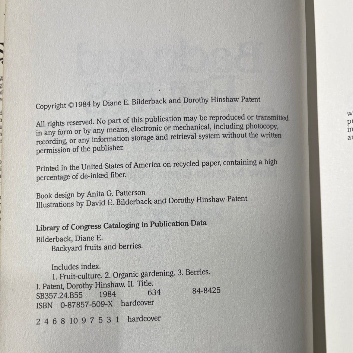 backyard fruits & berries how to grow them better than ever book, by Diane E. Bilderback and Dorothy Hinshaw Patent, image 3