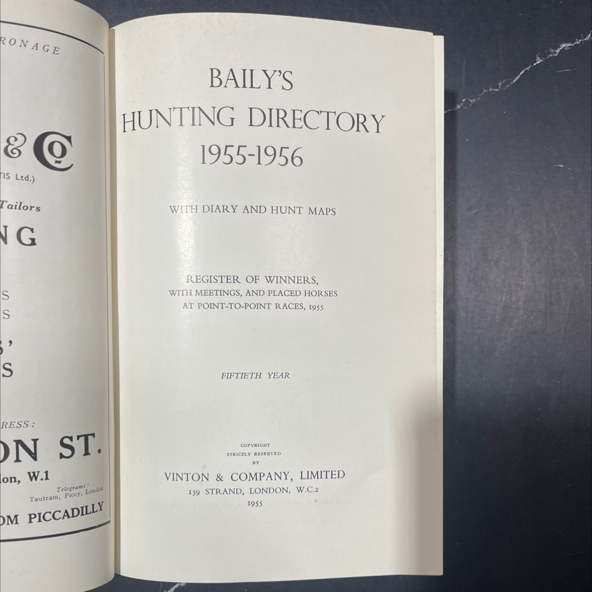 baily's hunting directory 1955-1956 with diary and hunt maps book, by unknown, 1955 Hardcover image 2