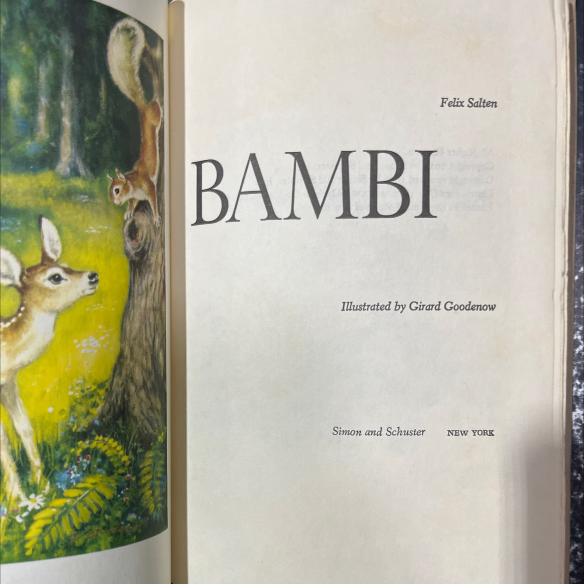 bambi book, by felix salten, 1956 Hardcover image 2
