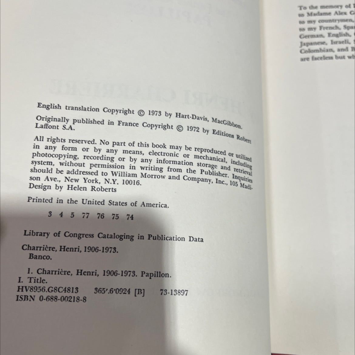 banco the further adventures of papillon book, by henri charrière, 1973 Hardcover image 3