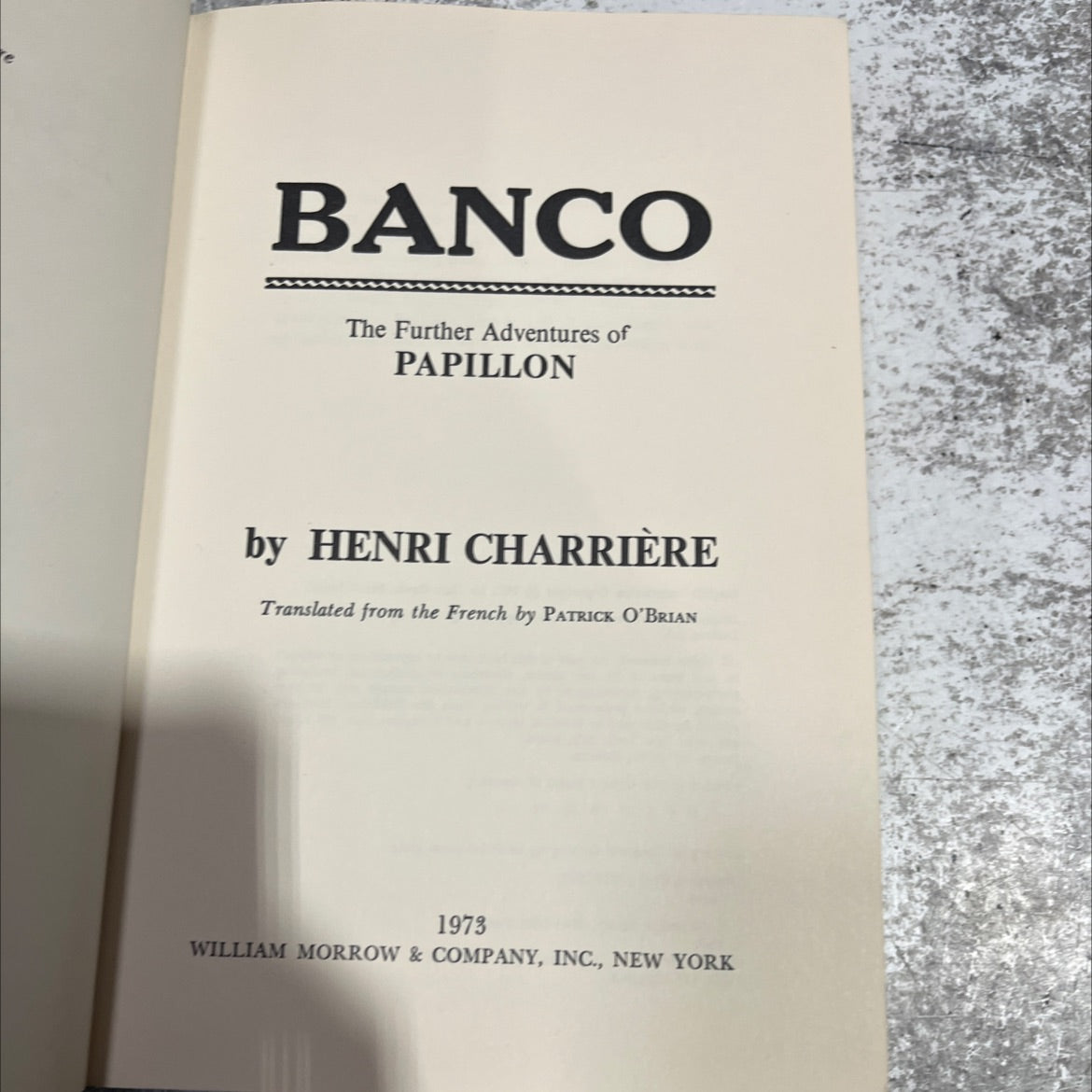 banco the further adventures of papillon book, by henri charrière, 1973 Hardcover image 2
