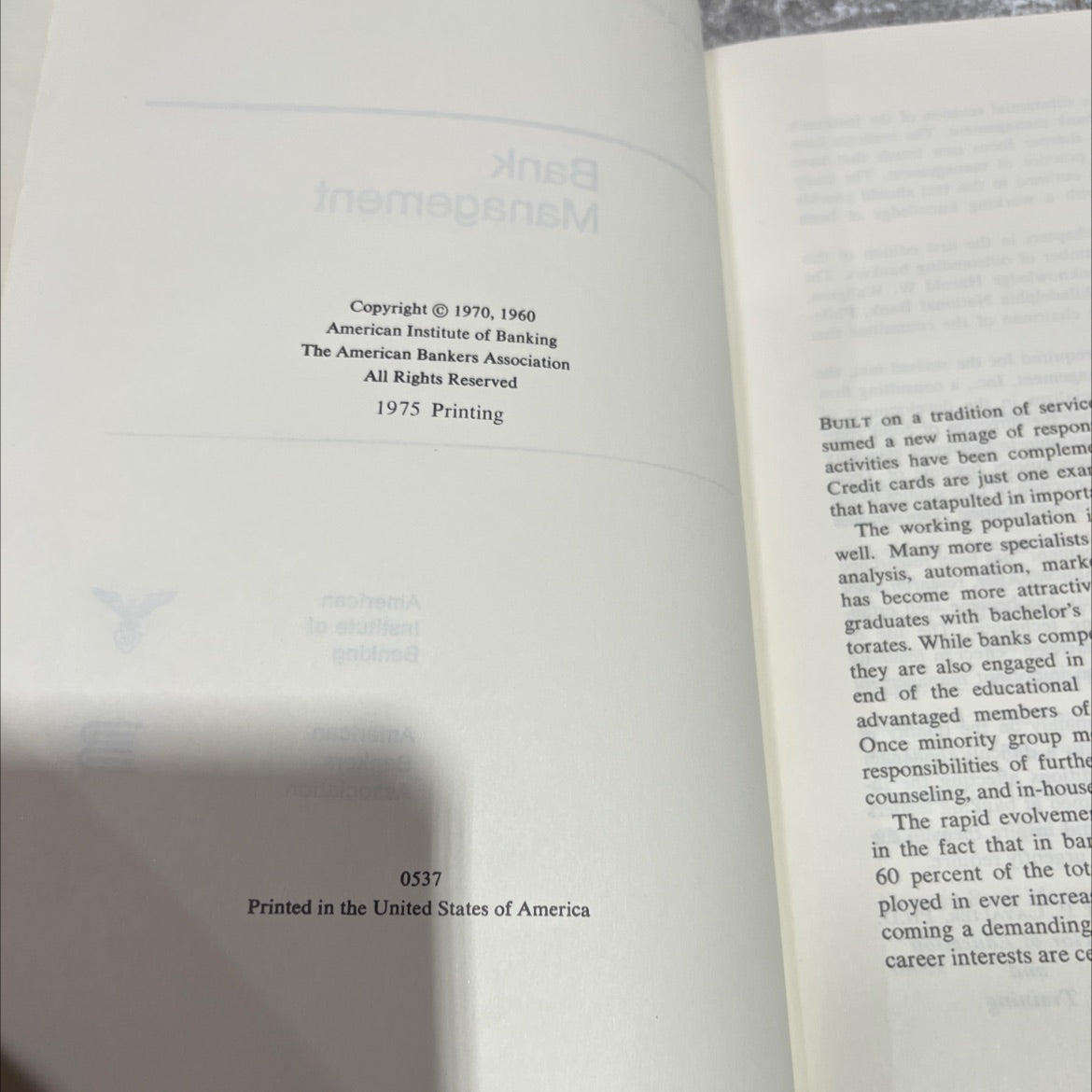 bank management book, by unknown, 1975 Hardcover image 3