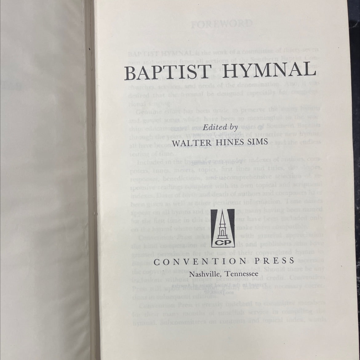 baptist hymnal book, by walter hines sims, 1956 Hardcover image 2