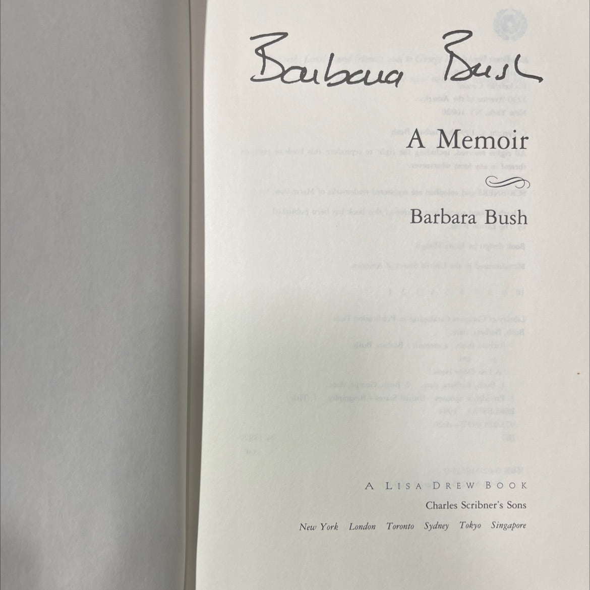 SIGNED barbara bush: a memoir book, by barbara bush, 1994 Hardcover image 2