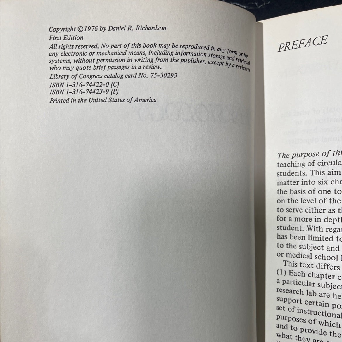 basic circulatory physiology book, by Daniel R. Richardson, 1976 Hardcover image 3