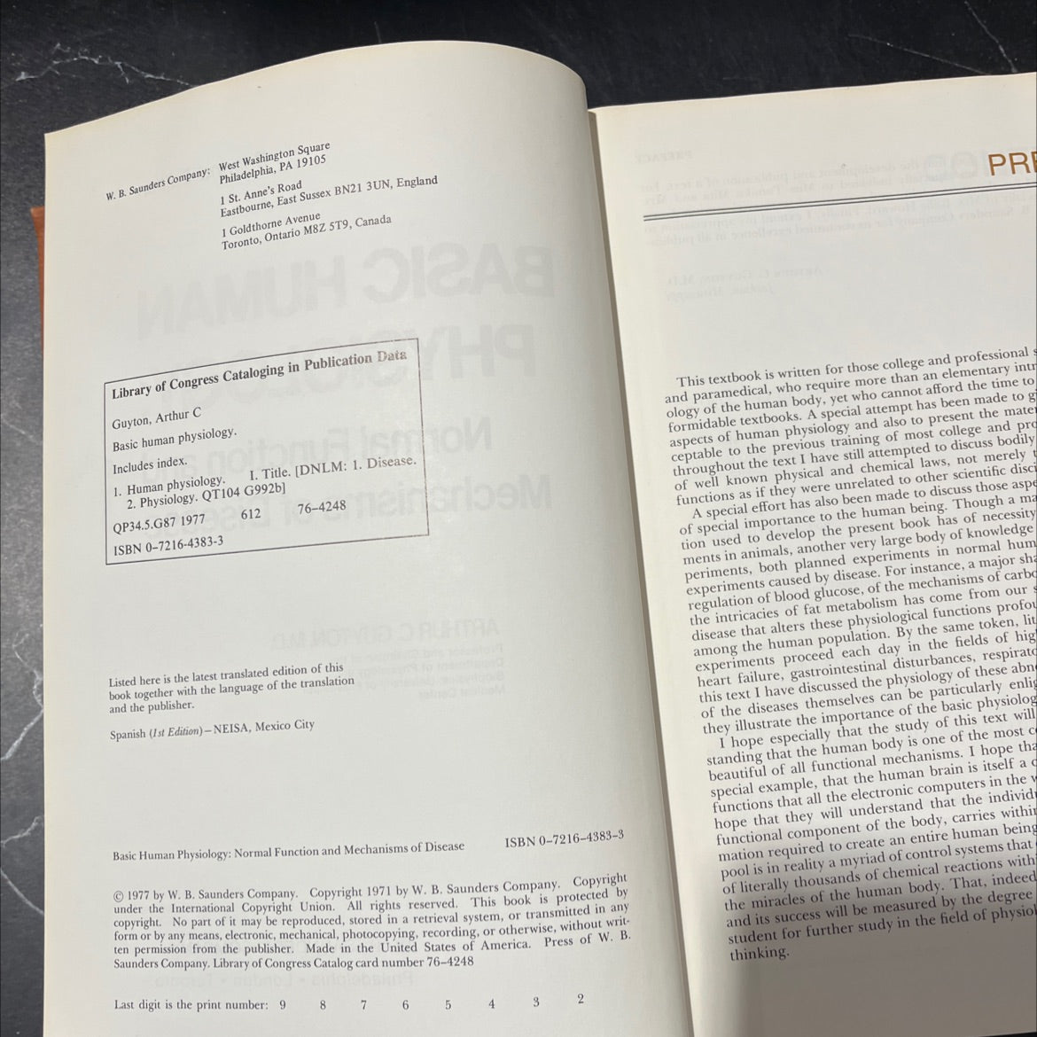 basic human physiology: normal function and mechanisms of disease book, by arthur c. guyton, 1977 Hardcover image 3