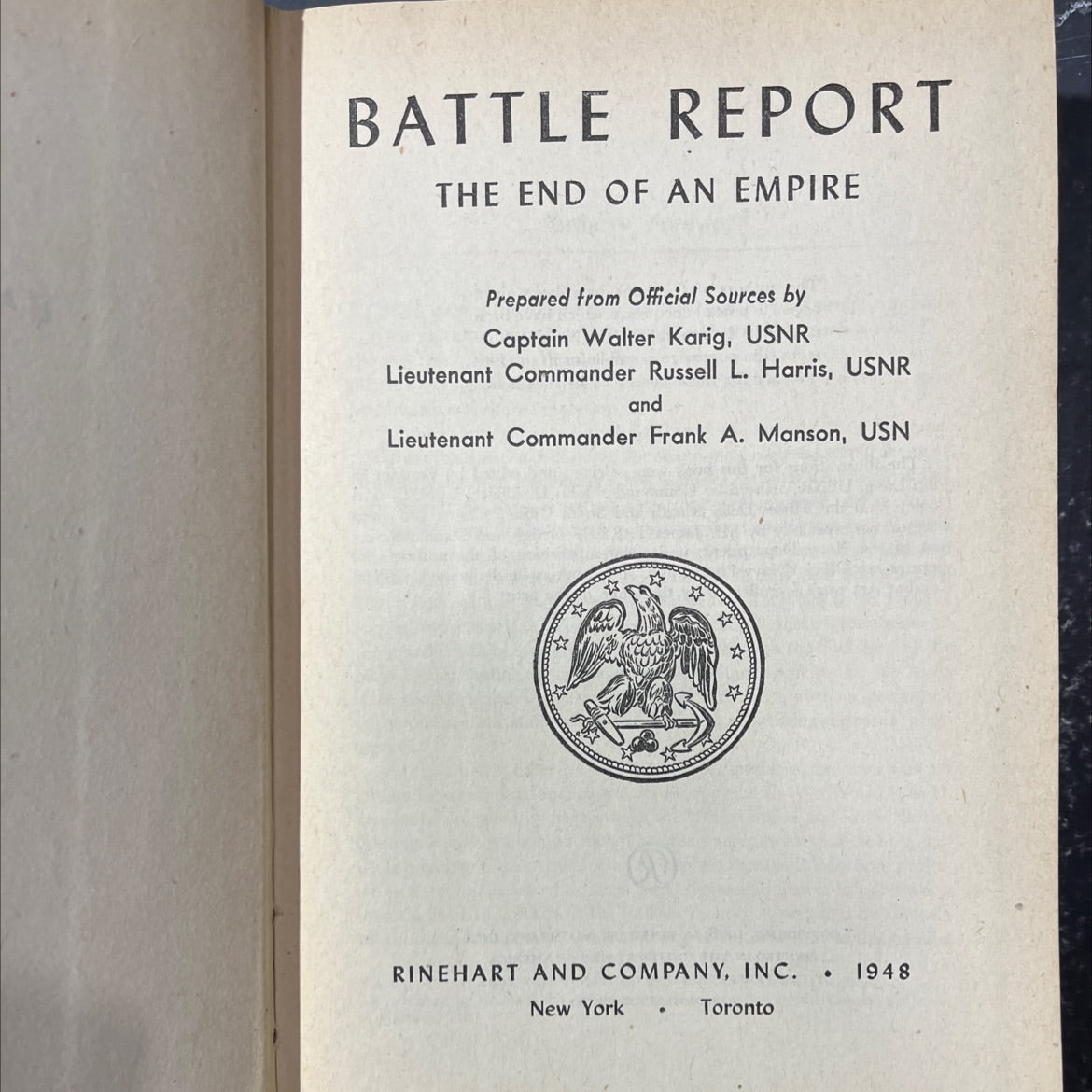 battle report the end of an empire book, by captain walter karig, lieutenant commander russell l. harris, lieutenant image 2