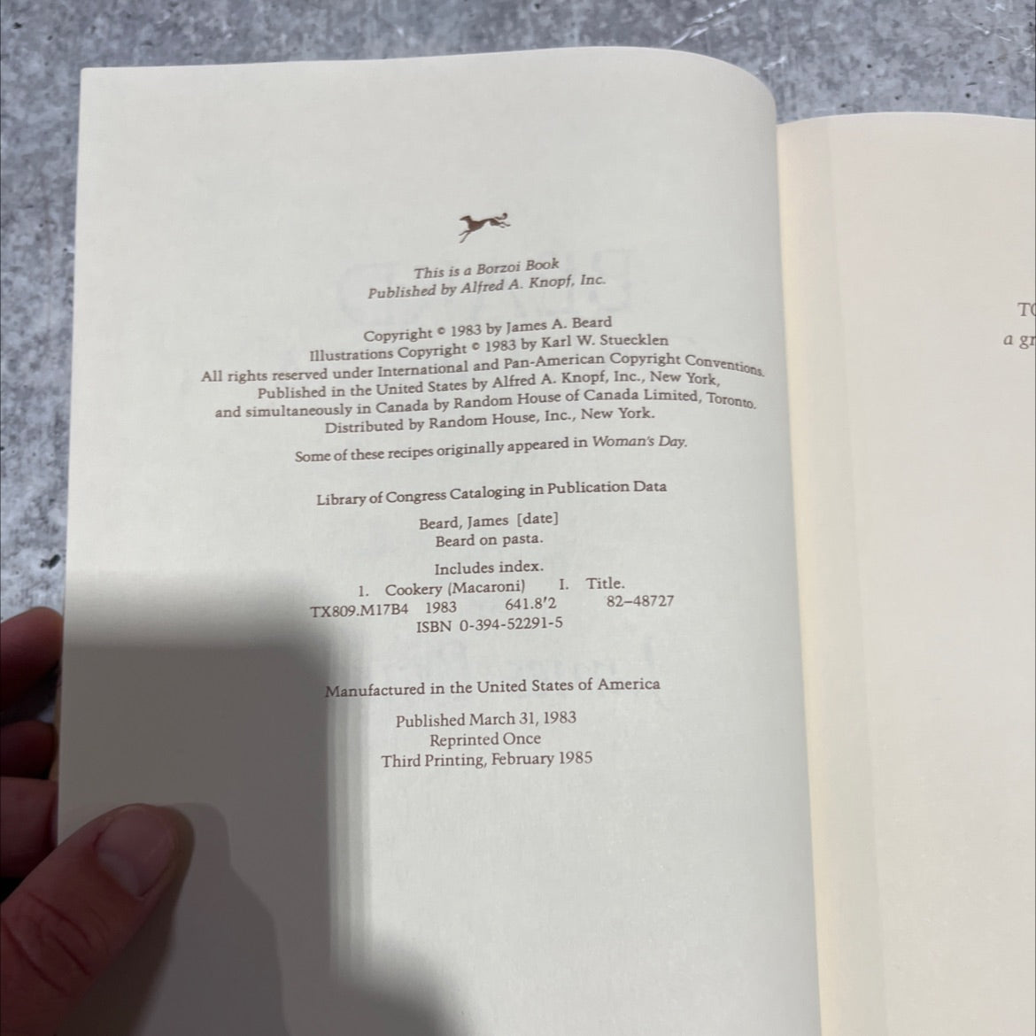 beard on pasta book, by James Beard, 1983 Hardcover image 3