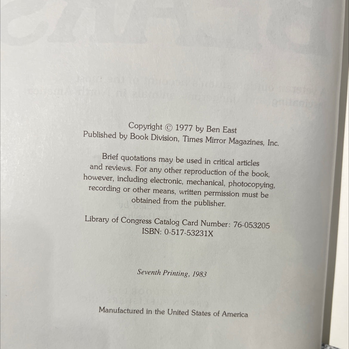 bears book, by Ben East, 1983 Hardcover image 3