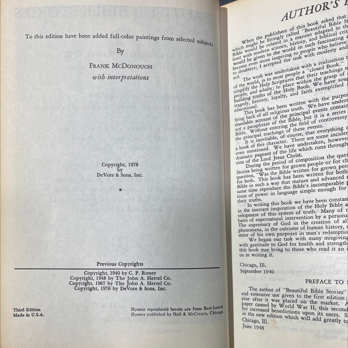 beautiful bible stories book, by rev. charles p. roney, d. d., 1978 Hardcover image 3