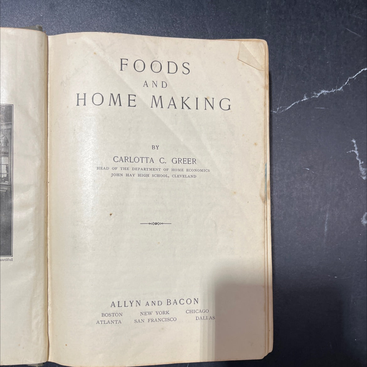 beautiful foods and home making book, by carlotta c. greer, 1928 Hardcover image 2