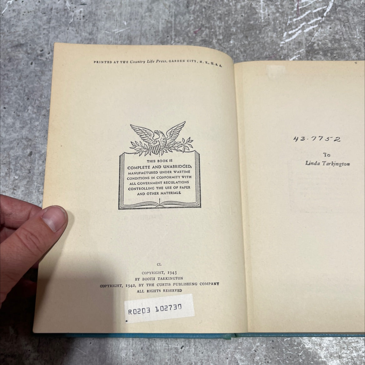 beauty and the jacobin conquest of canaan book, by booth tarkington, 1943 Hardcover image 3