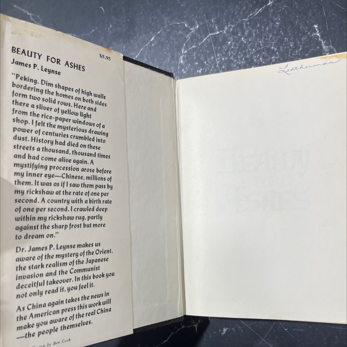 beauty for ashes book, by James P. Leynse, 1971 Hardcover image 4