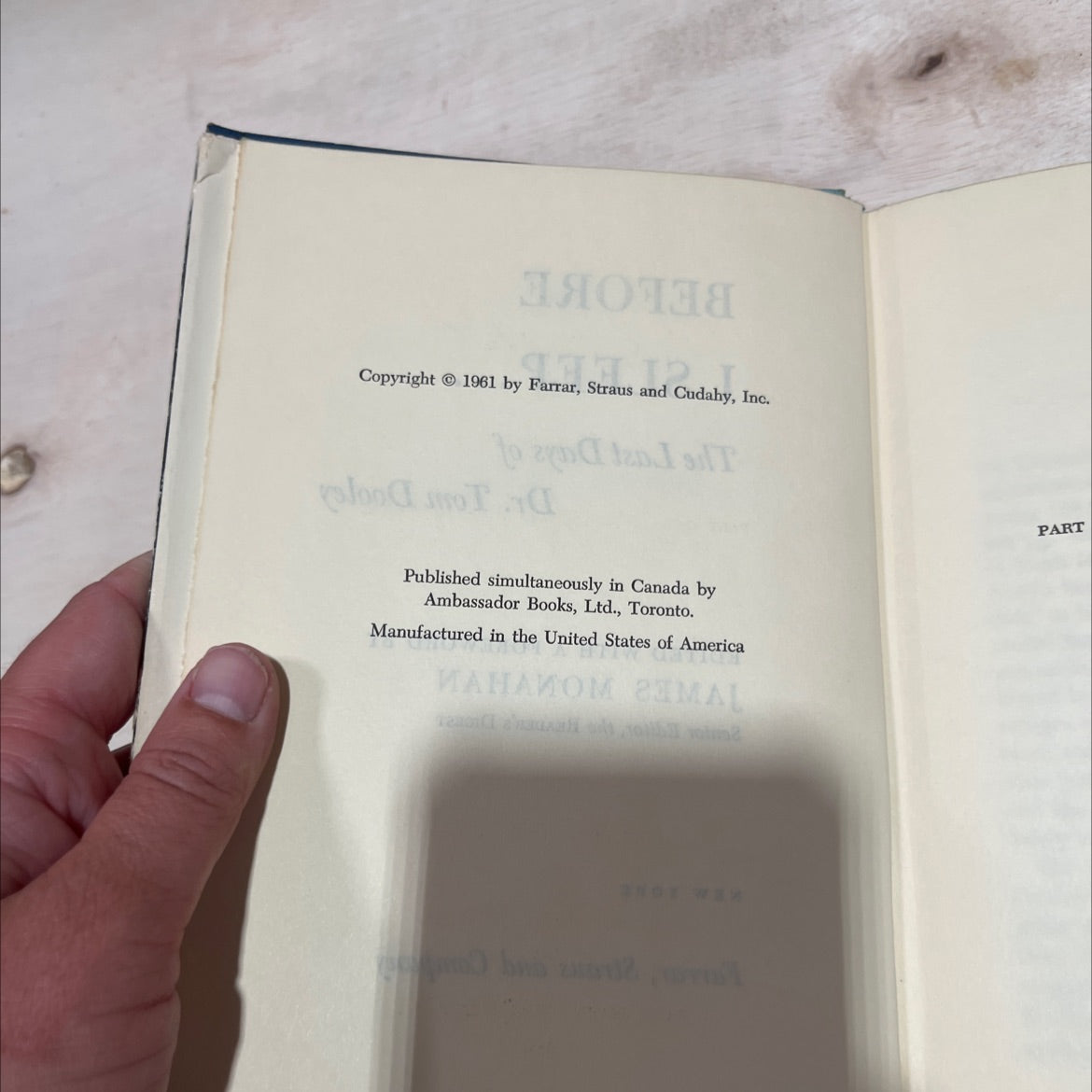 before i sleep... the last days of dr. tom dooley book, by dr. tom dooley, 1961 Hardcover image 3