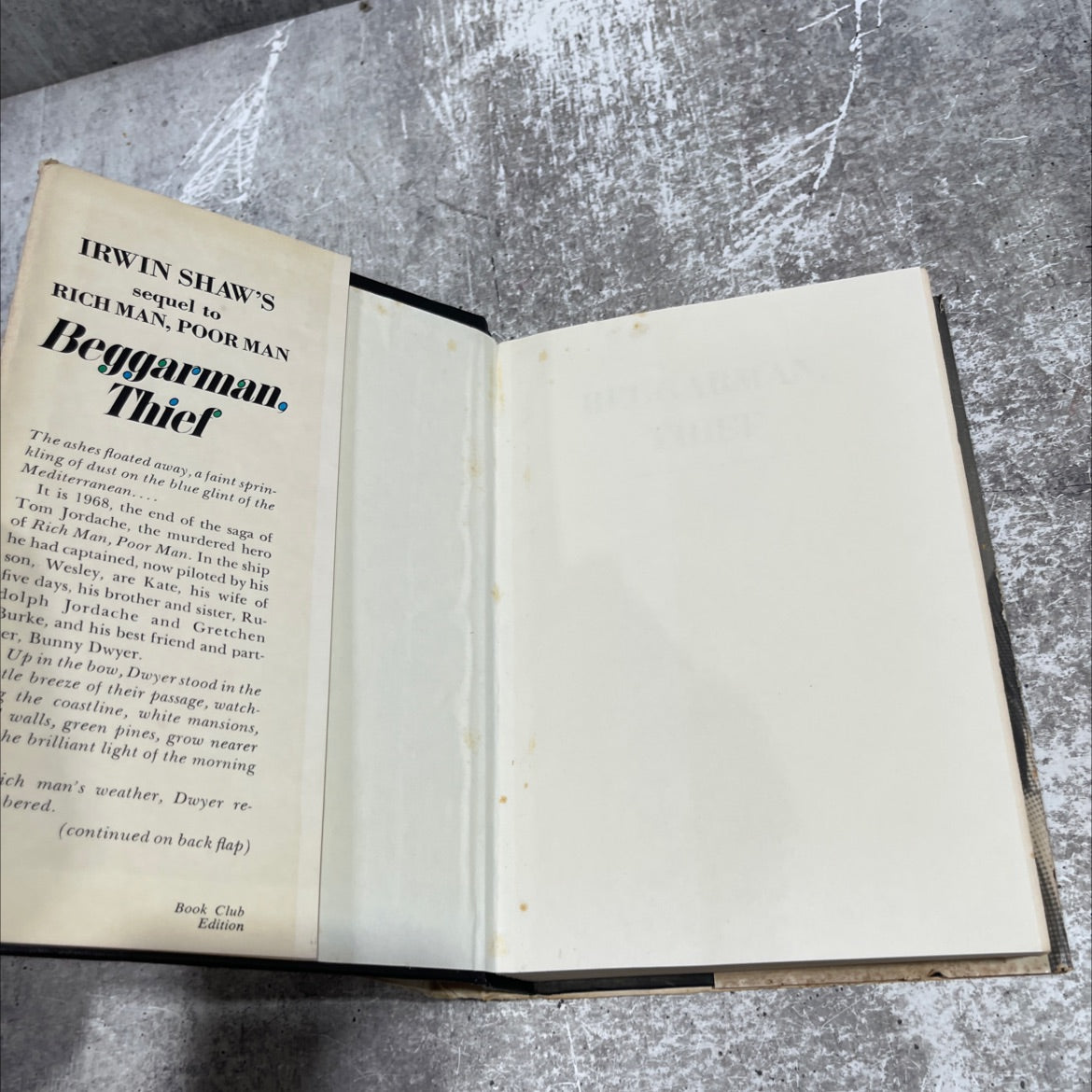 beggar-man, thief book, by irwin shaw, 1977 Hardcover image 4