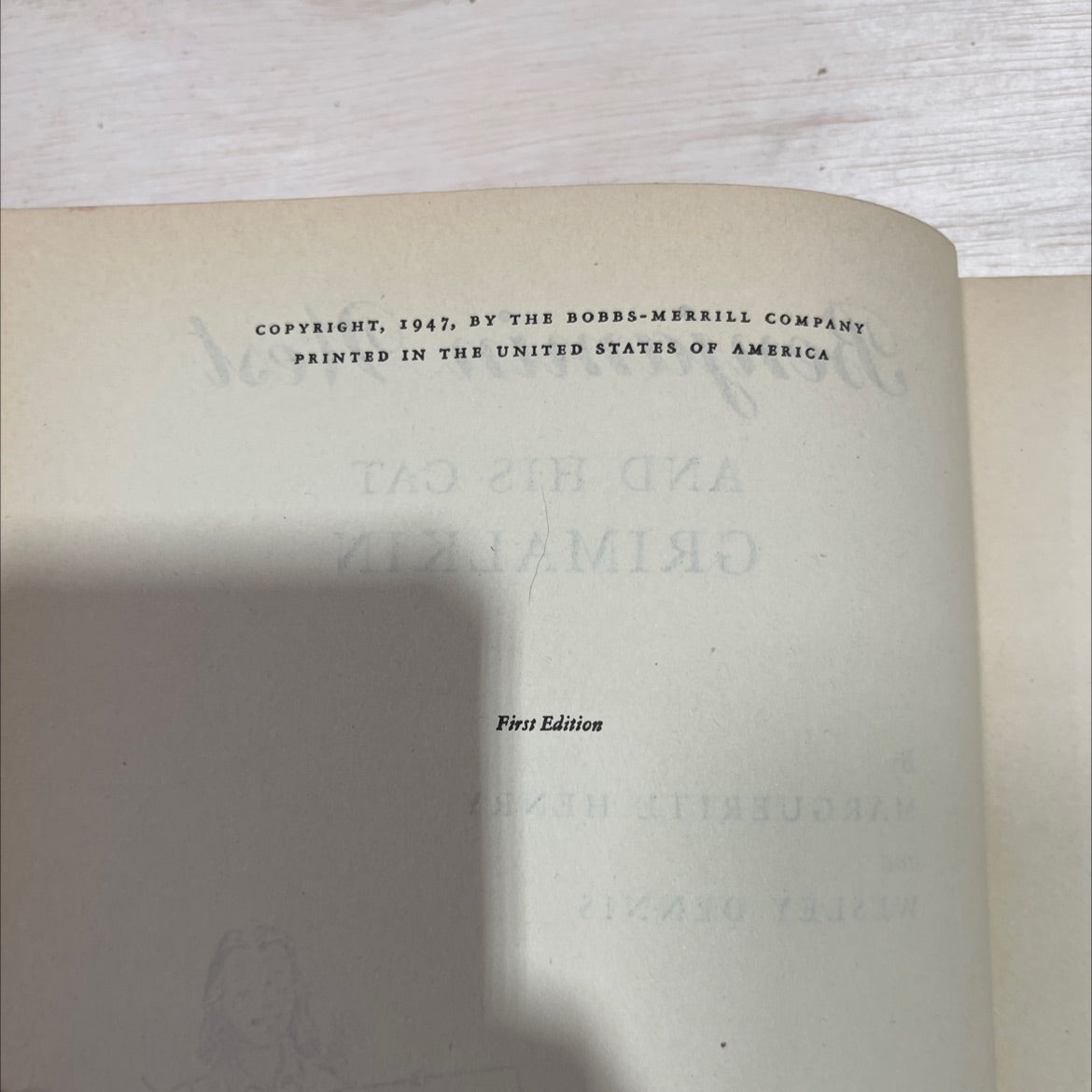 benjamin west and his cat grimalkin book, by marguerite henry and wesley dennis, 1947 Hardcover image 3