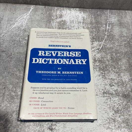 bernstein's reverse dictionary book, by theodore m. bernstein, 1975 Hardcover image 1