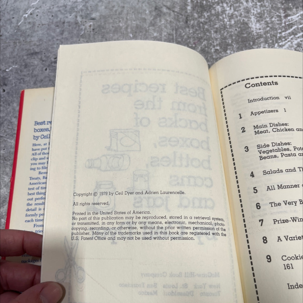 best recipes from the backs of boxes, bottles, cans and jars book, by Ceil Dyer, 1979 Hardcover image 3