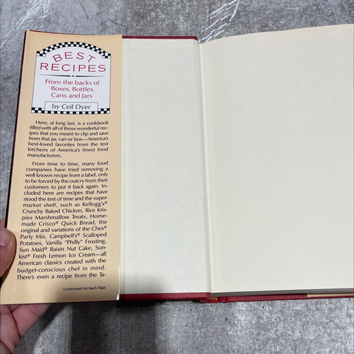 best recipes from the backs of boxes, bottles, cans and jars book, by Ceil Dyer, 1993 Hardcover image 4