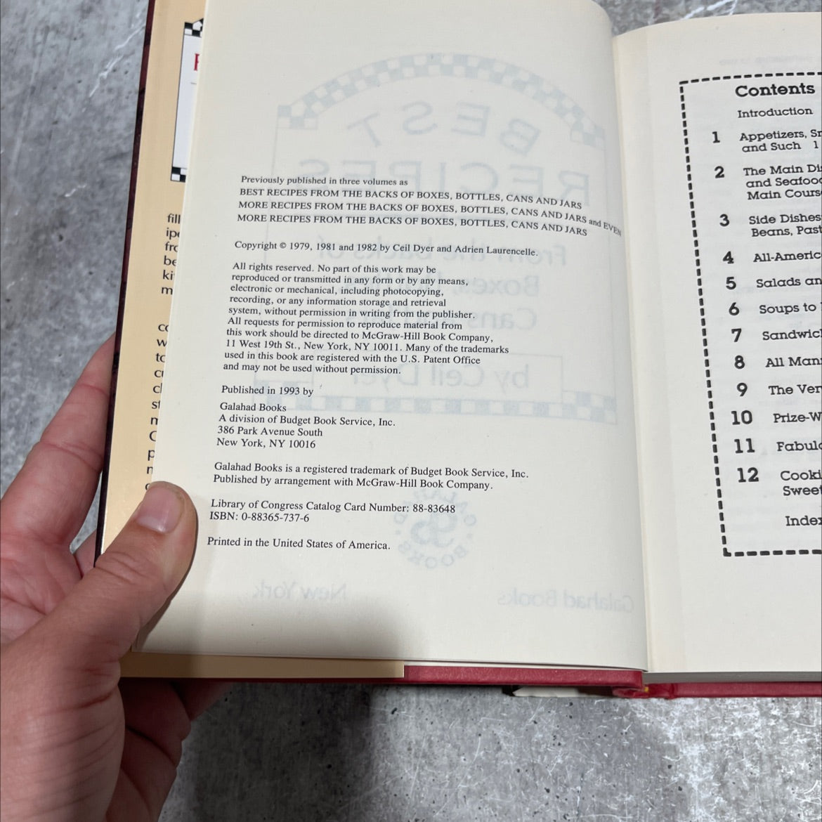 best recipes from the backs of boxes, bottles, cans and jars book, by Ceil Dyer, 1993 Hardcover image 3