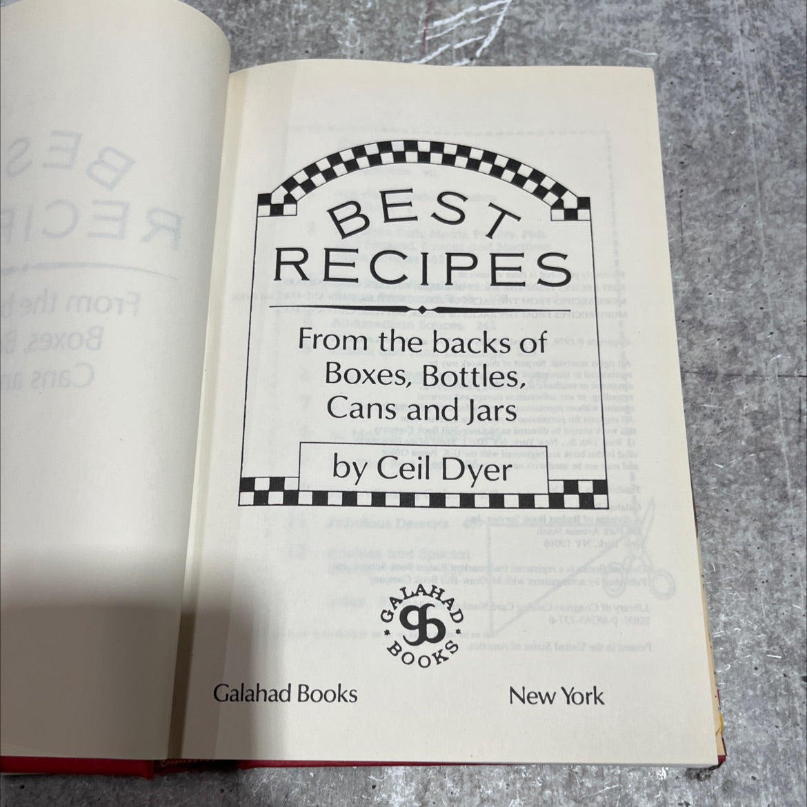 best recipes from the backs of boxes, bottles, cans and jars book, by Ceil Dyer, 1993 Hardcover image 2