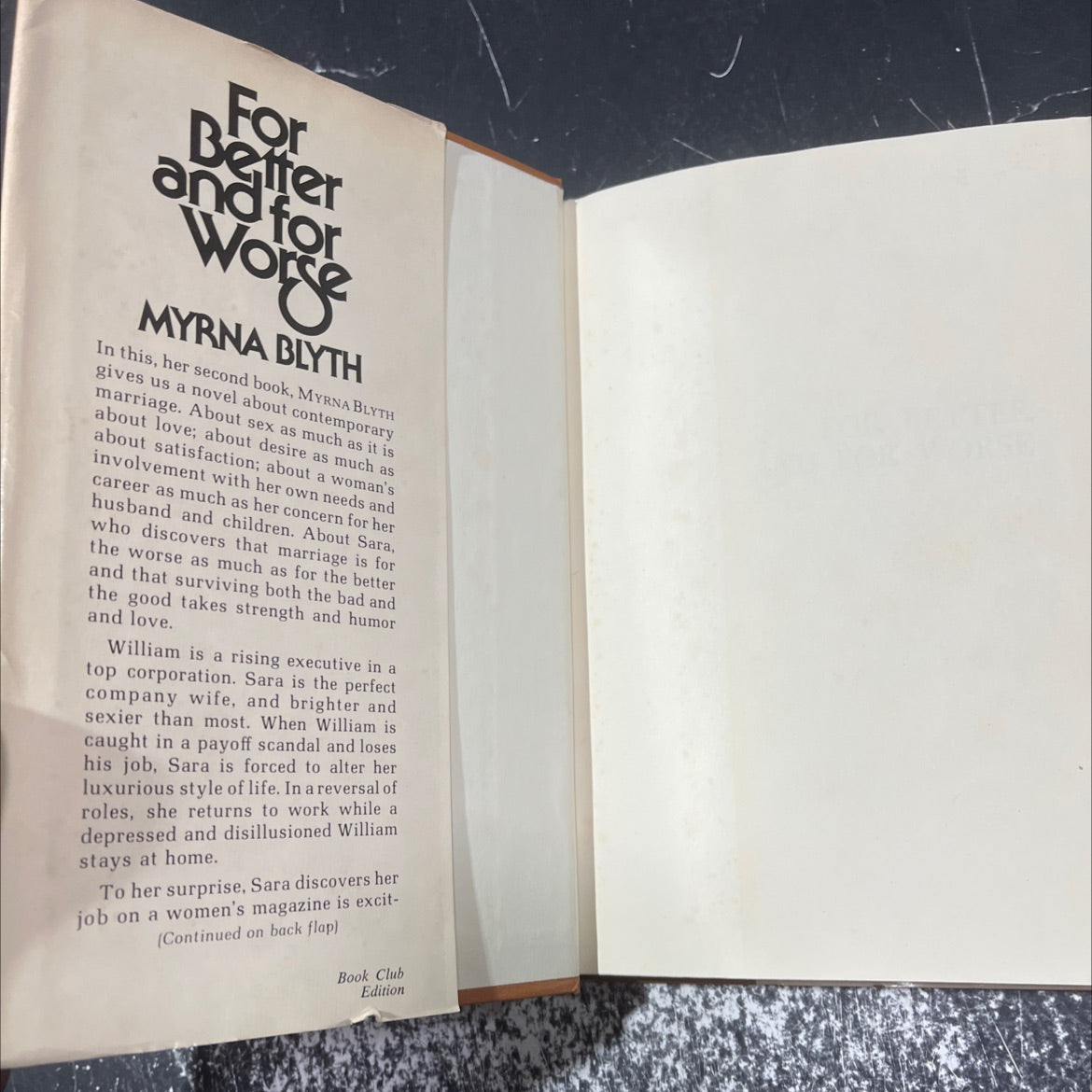 better and for worse book, by Myrna Blyth, 1979 Hardcover image 4