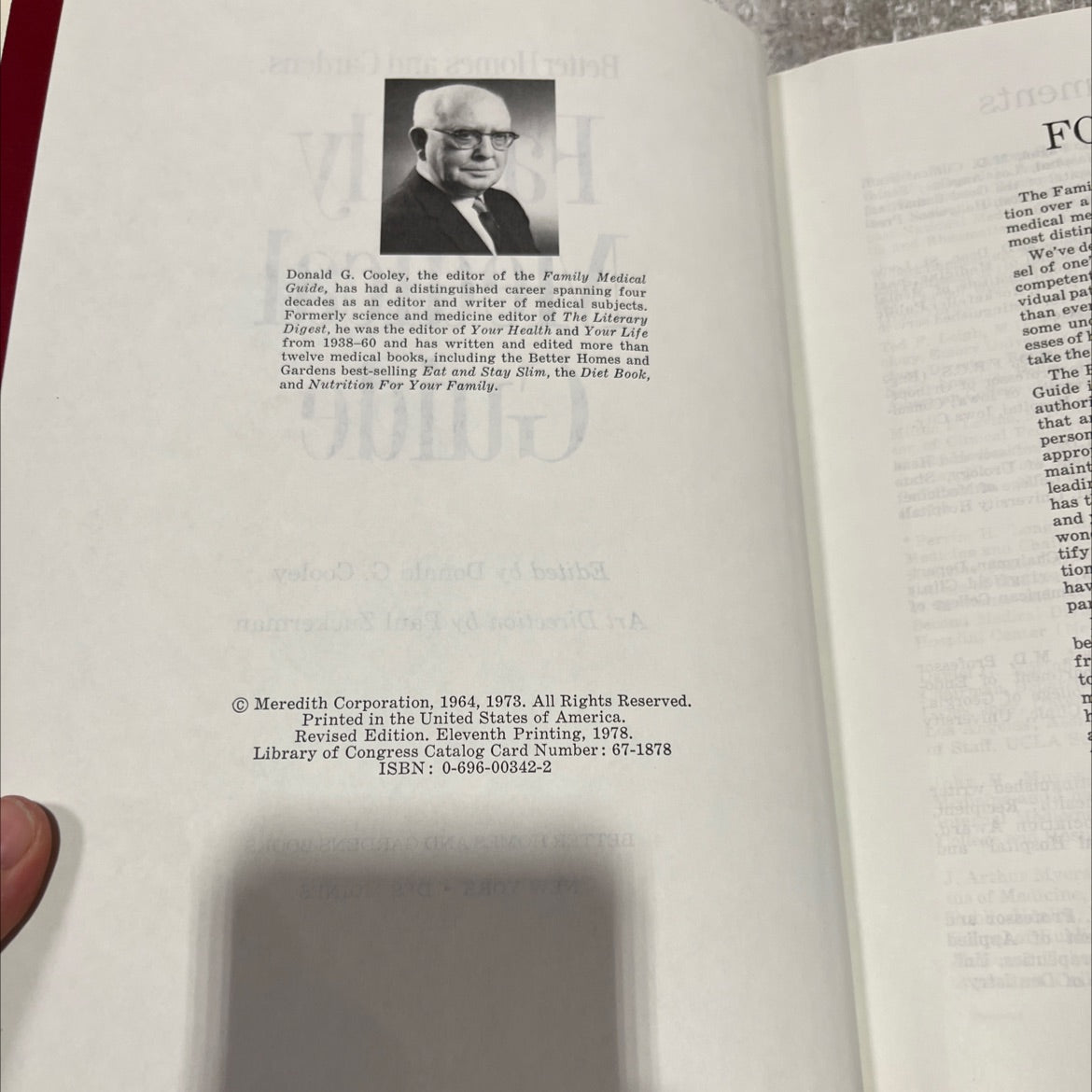 better homes and gardens family medical guide book, by Donald G. Cooley, 1978 Hardcover image 3