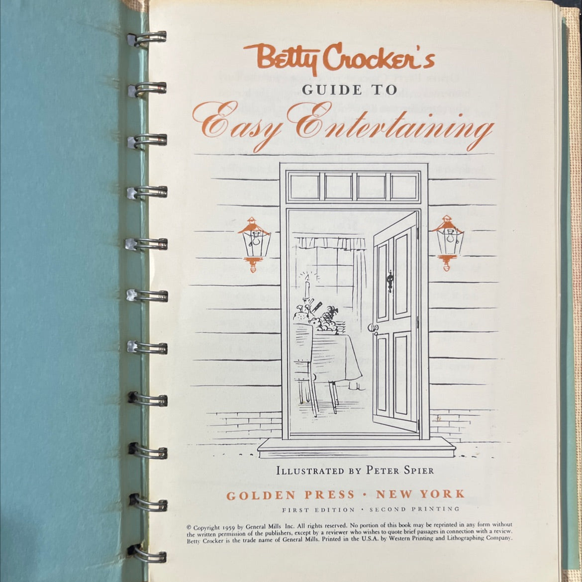betty crocker's guide to easy entertaining book, by unknown, 1959 Hardcover image 2