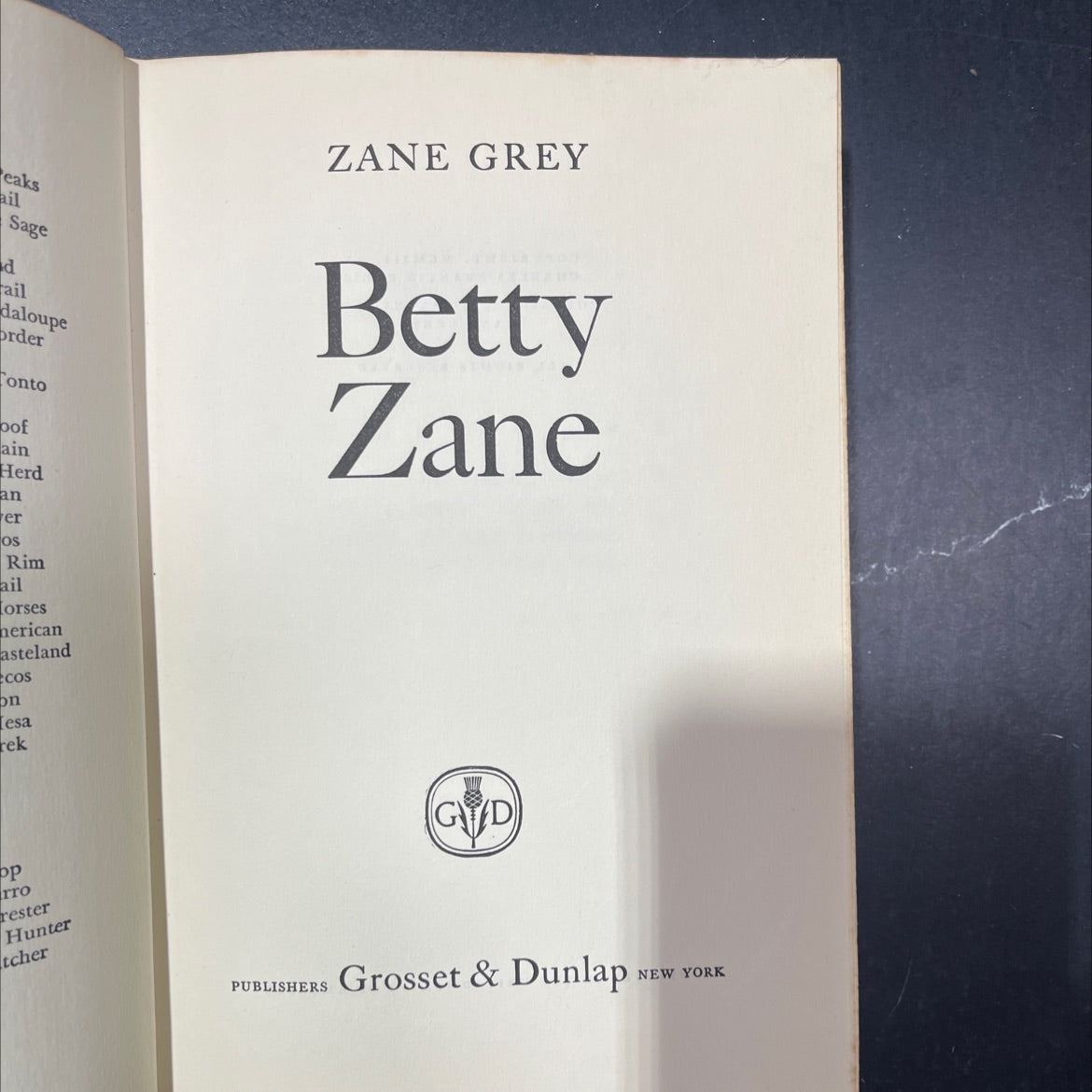 betty zane book, by zane grey, 1933 Hardcover image 2