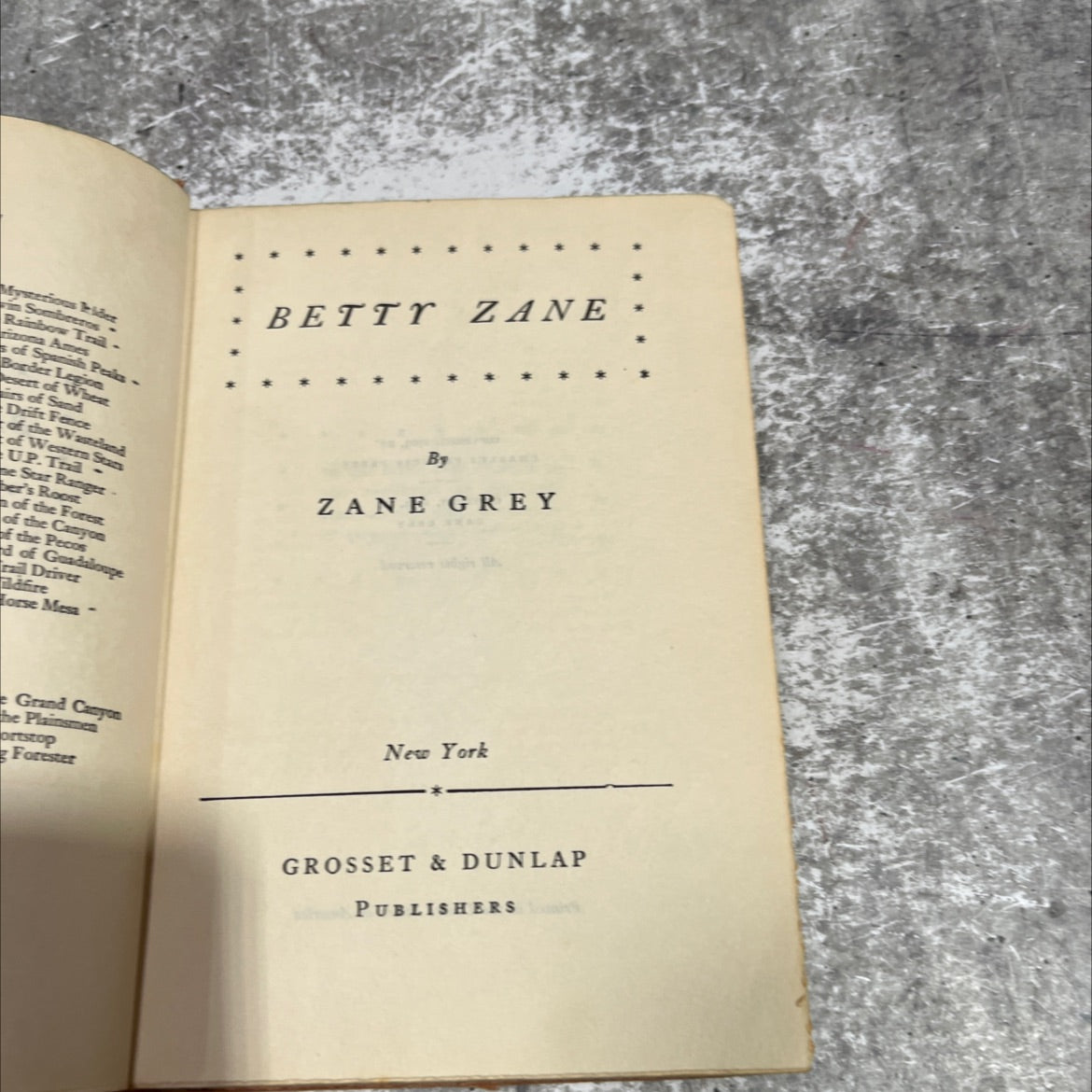 betty zane book, by zane grey, 1933 Hardcover image 2