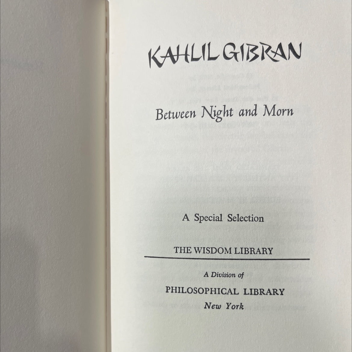 between night and morn book, by kahlil gibran, 1972 Hardcover image 2