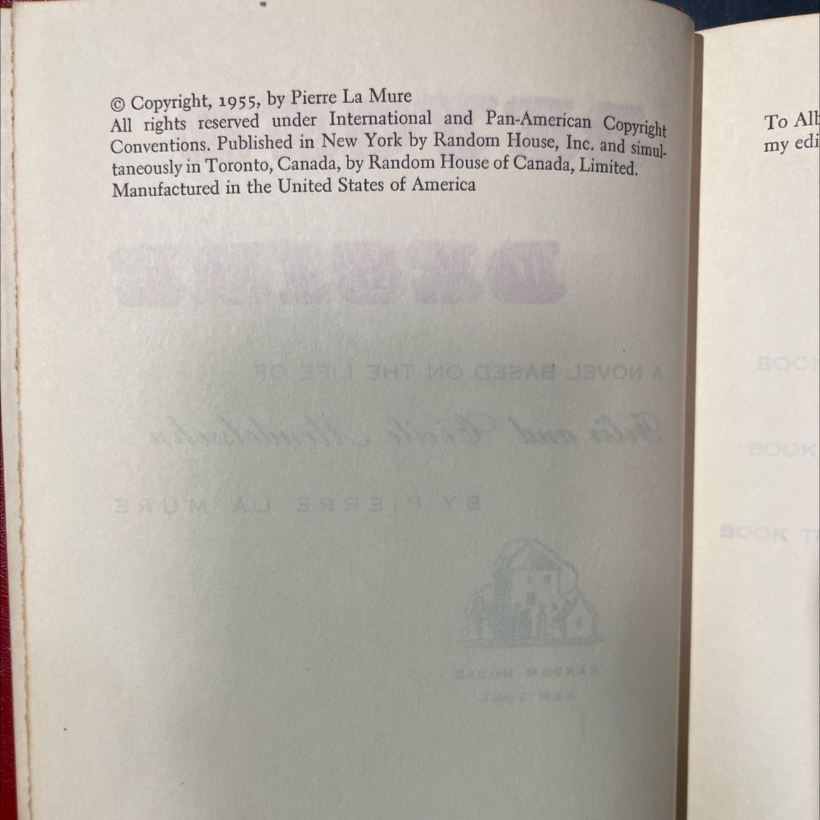 beyond desire book, by pierre la mure, 1955 Hardcover image 3