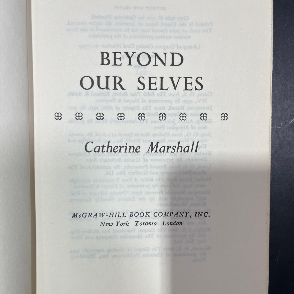 beyond our selves book, by Catherine Marshall, 1961 Hardcover image 2