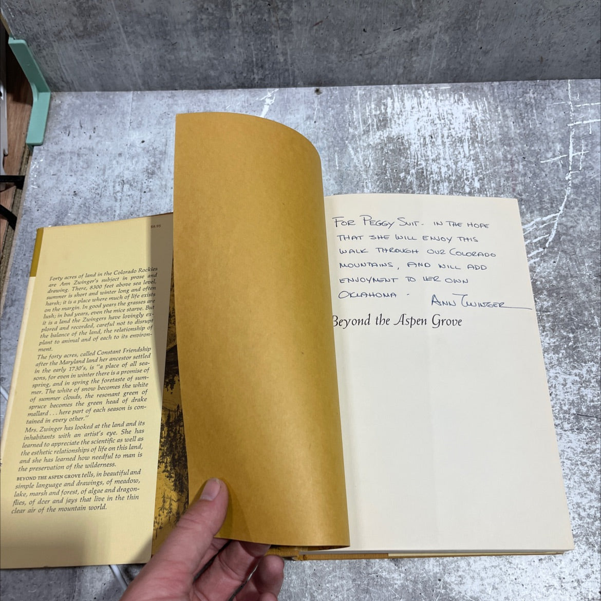 SIGNED beyond the aspen grove book, by Ann Zwinger, 1970 Hardcover, First Edition, Vintage image 4