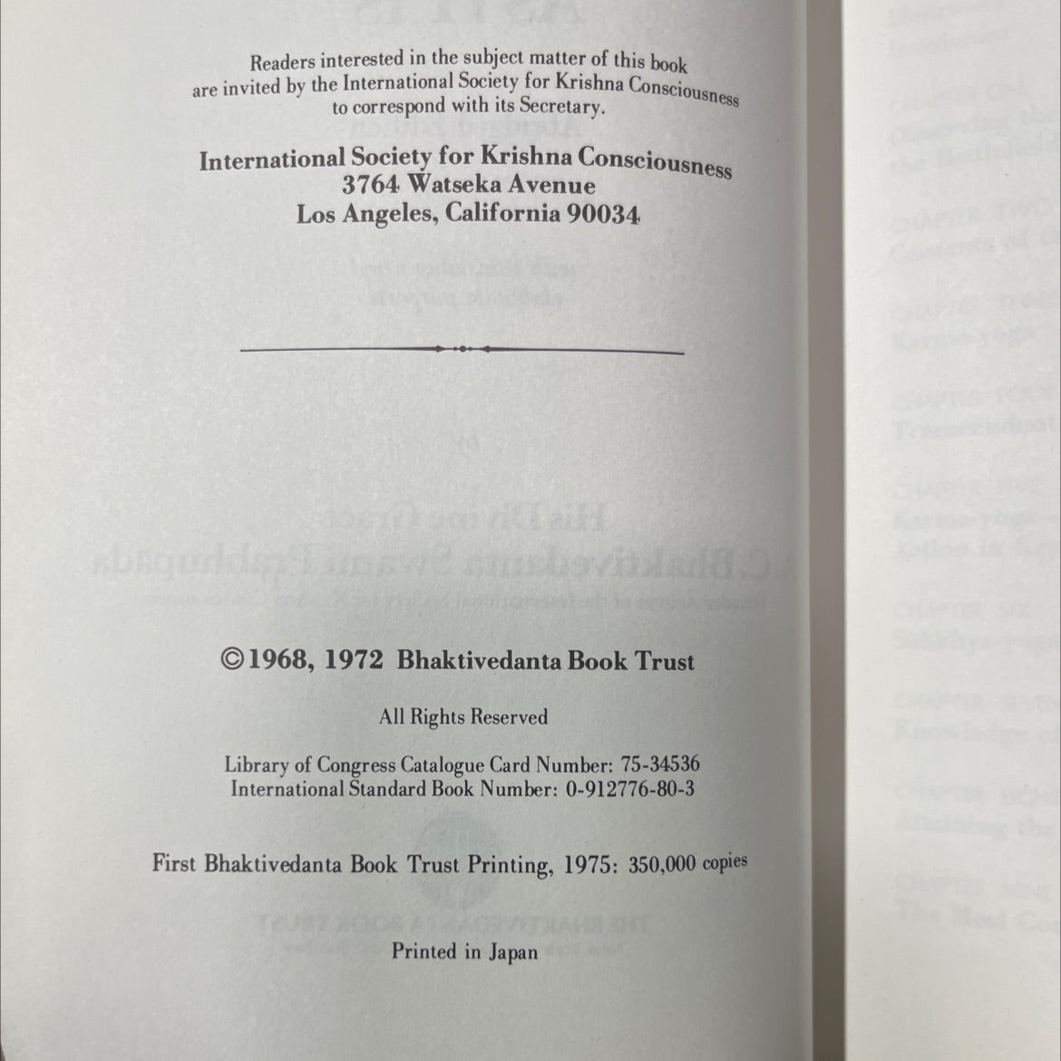 bhagavad-gītā as it is book, by A.C. Bhaktivedanta Swami Prabhupada, 1972 Hardcover image 3