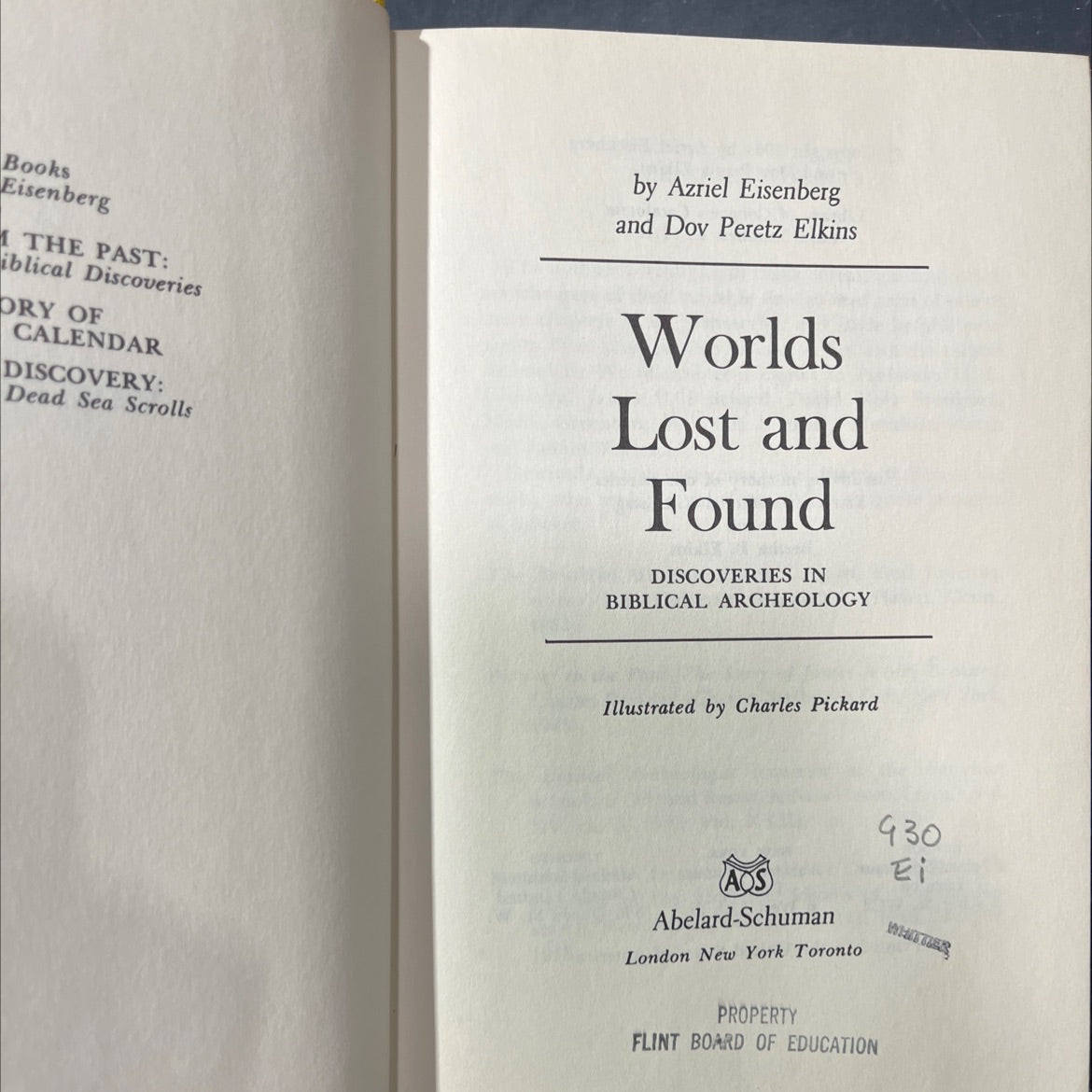biblical discoveries and the story of calendar discovery: dead sea scrolls book, by Azriel Eisenberg and Dov Peretz image 2