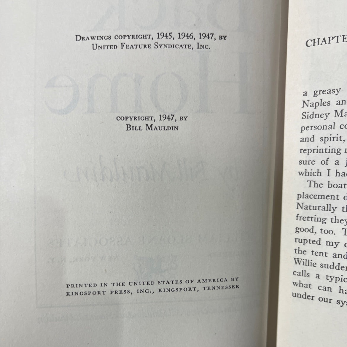 bill mauldin back home book, by bill mauldin, 1947 Hardcover image 3