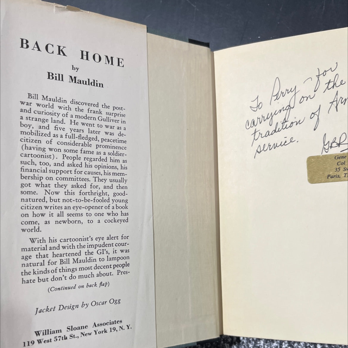 bill mauldin back home book, by bill mauldin, 1947 Hardcover image 4