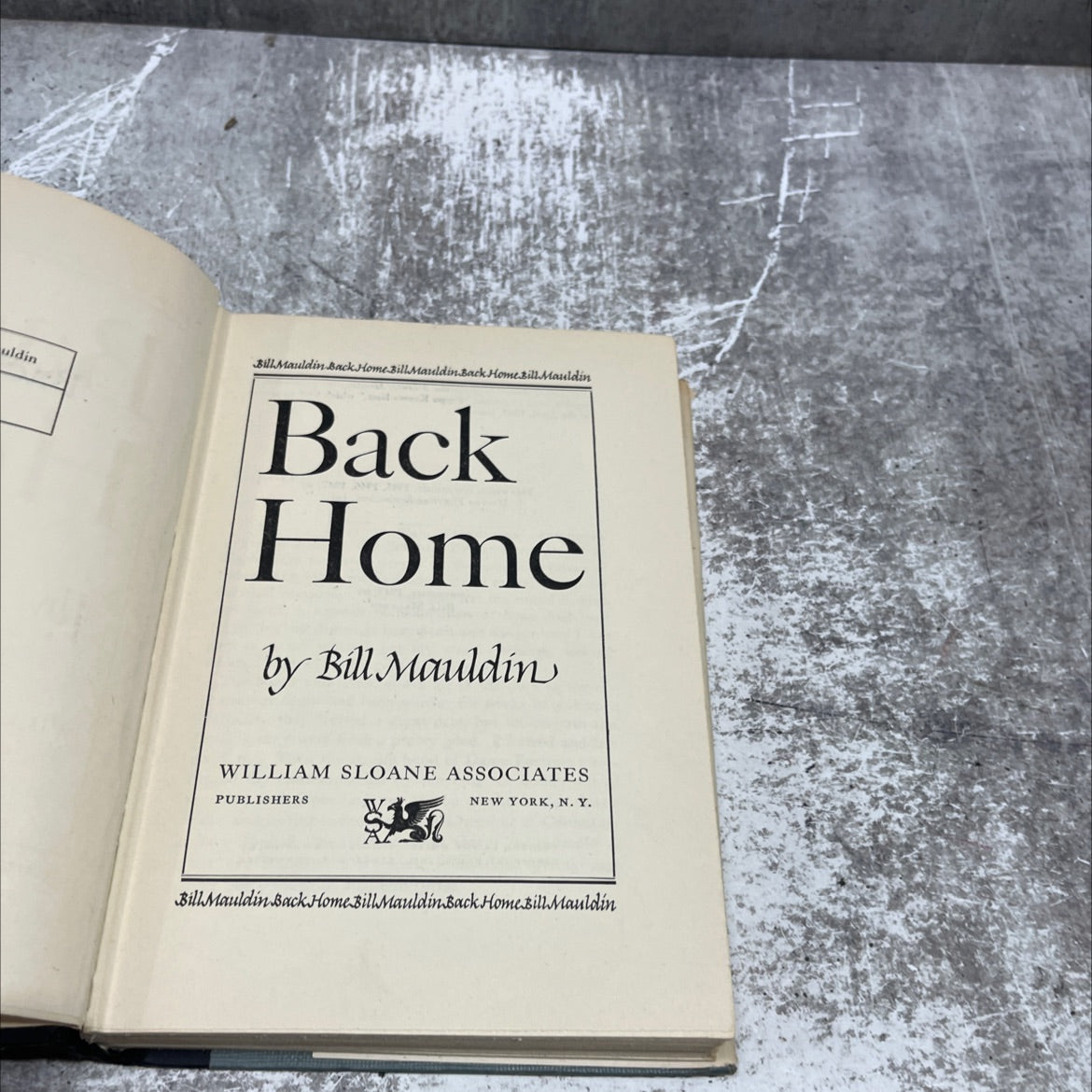 bill mauldin back home book, by bill mauldin, 1947 Hardcover image 2