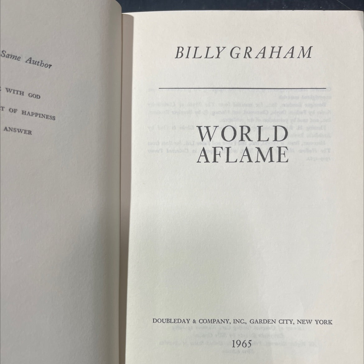 billy graham with god book, by Billy Graham, 1965 Hardcover image 2