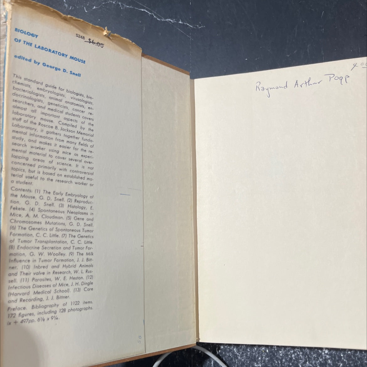 biology of the laboratory mouse book, by the staff of the roscoe b. jackson memorial laboratory, 1956 Hardcover image 4